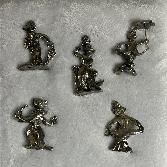Set of Five Pewter Clowns - Picture 2 of 12